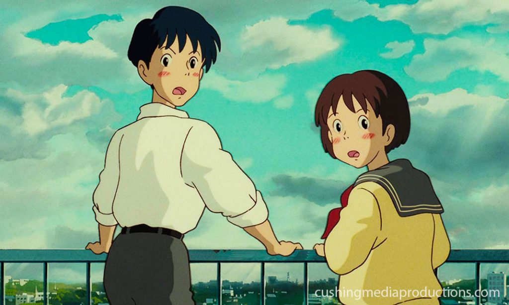 Whisper of the Heart (耳をすませば) วันนั้น…วันไหน หัวใจจะเป็นสีชมพู เป็นภาพยนตร์แอนิเมชั่นที่กำกับโดย Yoshifumi Kondōและโปรดิวซ์โดย Studio Ghibli