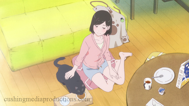 She and Her Cat (彼女と彼女の猫 -Everything Flows- , Kanojo to Kanojo no Neko: Everything Flows ) เป็นอนิเมะซีรีส์สี่ตอนที่อิงจากของ 