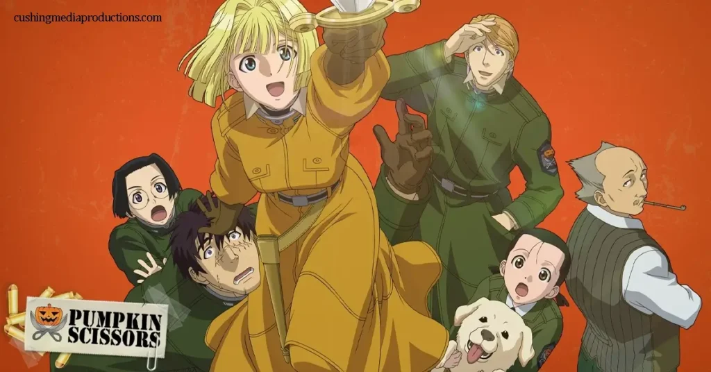 Pumpkin Scissors เป็นอนิเมะที่สร้างจากมังงะของ Ryotaro Iwanaga ออกฉายในปี 2006 โดยสตูดิโอ Gonzo เรื่องราวเกิดขึ้นในโลกแฟนตาซีที่